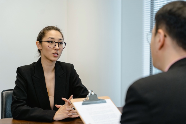 a person at an interview under caution with the department for work and pensions (dwp)